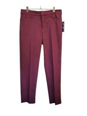 Chaps | Super Stretch Mid Rise Slimming Fit Career Pants Maroon NWT